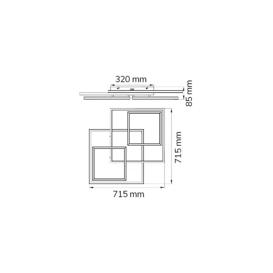 Wofi 10644 - Dimbar LED ytmonterad ljuskrona VISO LED/62W/230V