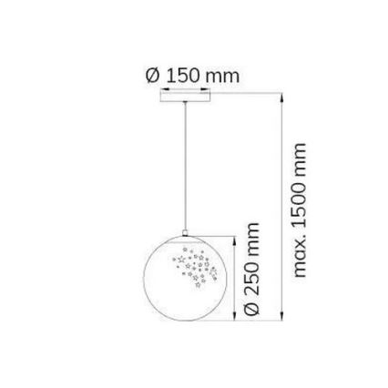 Wofi 11547 - LED ljuskrona med upphängningsrem POINT LED/11W/230V diameter 25 cm 3000K