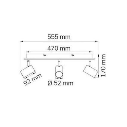 Wofi 11591 - LED spotlight BALI 3xGU10/5W/230V + 2xLED/6W/230V 3000K