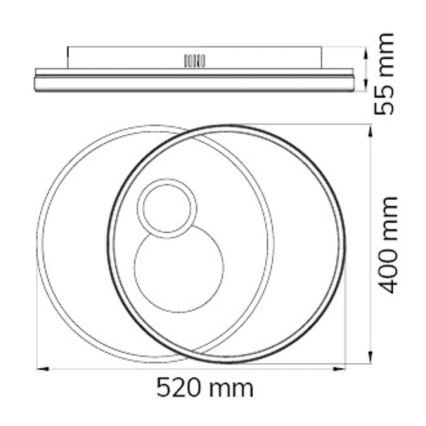 Wofi 11621 - LED ljusreglerad taklampa AKON LED/38W/230V 2700-5500K + fjärrkontroll