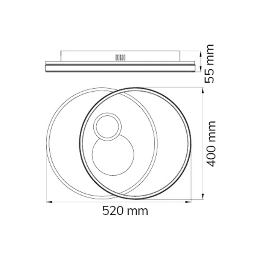 Wofi 11621 - LED ljusreglerad taklampa AKON LED/38W/230V 2700-5500K + fjärrkontroll