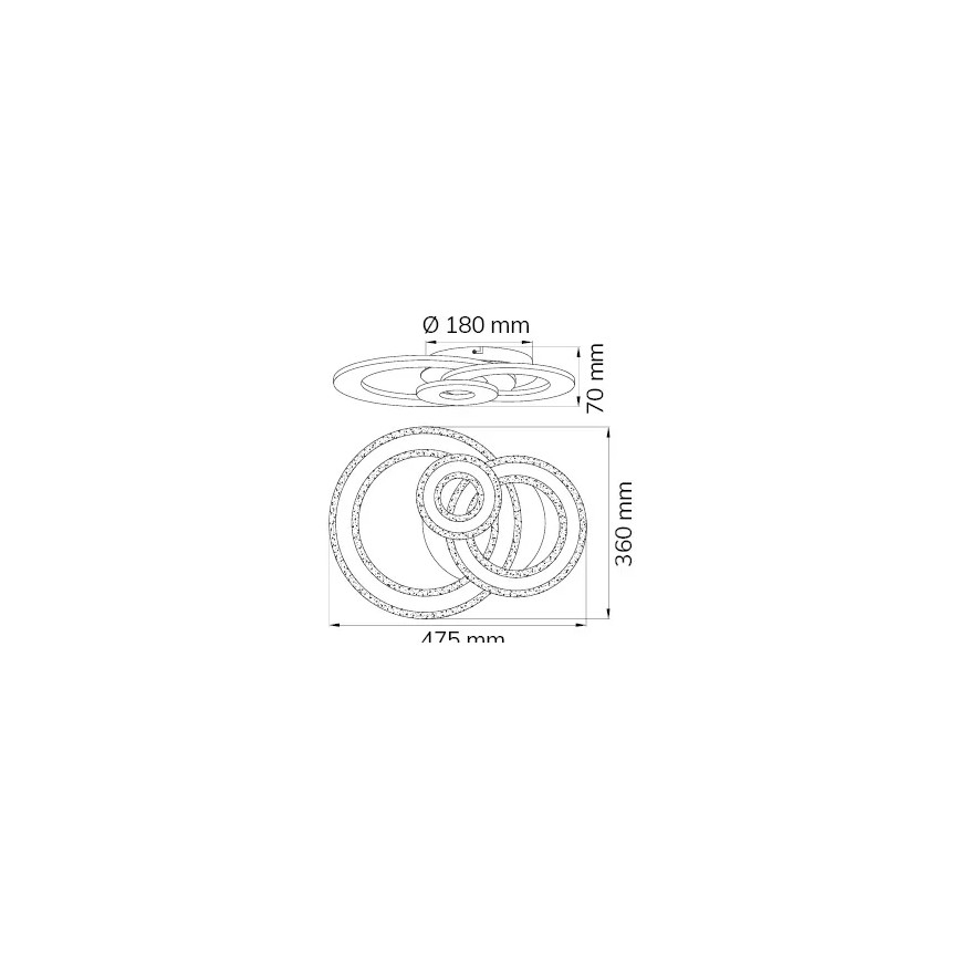 Wofi 11791 - LED ljusreglerad taklampa RIO LED/24,5W/230V 3000K