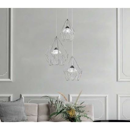 Wofi 12067 - LED ljusreglerad ljuskrona på textilsladd AMY 3xLED/8W/230V