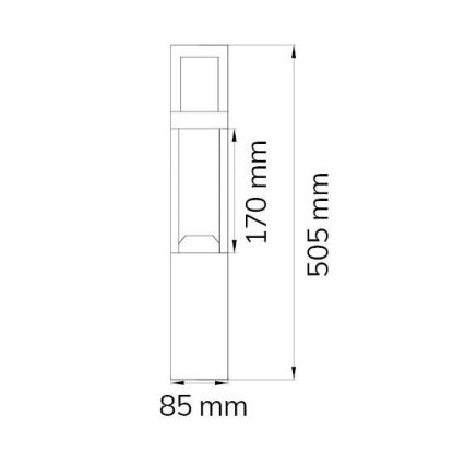 Wofi 12228 - LED-lampa för utomhusbruk SIERRA LED/10W/230V IP54 50,5 cm