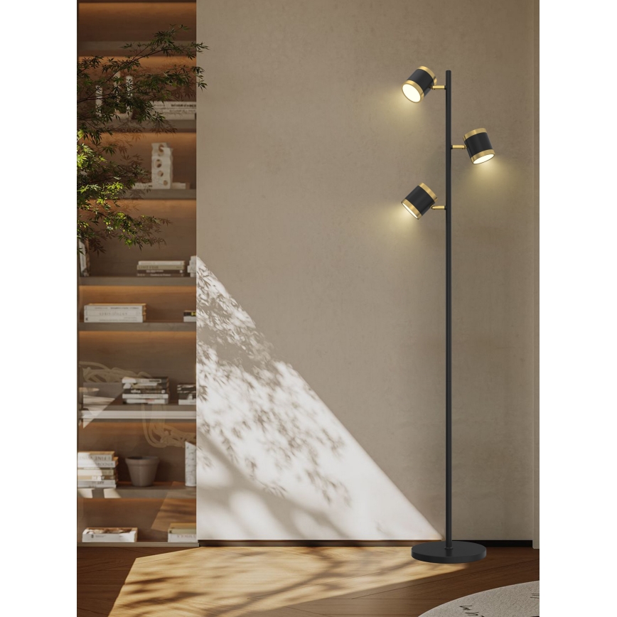 Wofi 3003-304S - LED Dimbar golvlampa TOULOUSE LED/21W/230V svart/guld