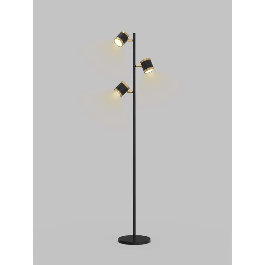 Wofi 3003-304S - LED Dimbar golvlampa TOULOUSE LED/21W/230V svart/guld