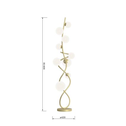 Wofi 3014-901 - LED golvlampa NANCY 9xG9/3,5W/230V guld/vit