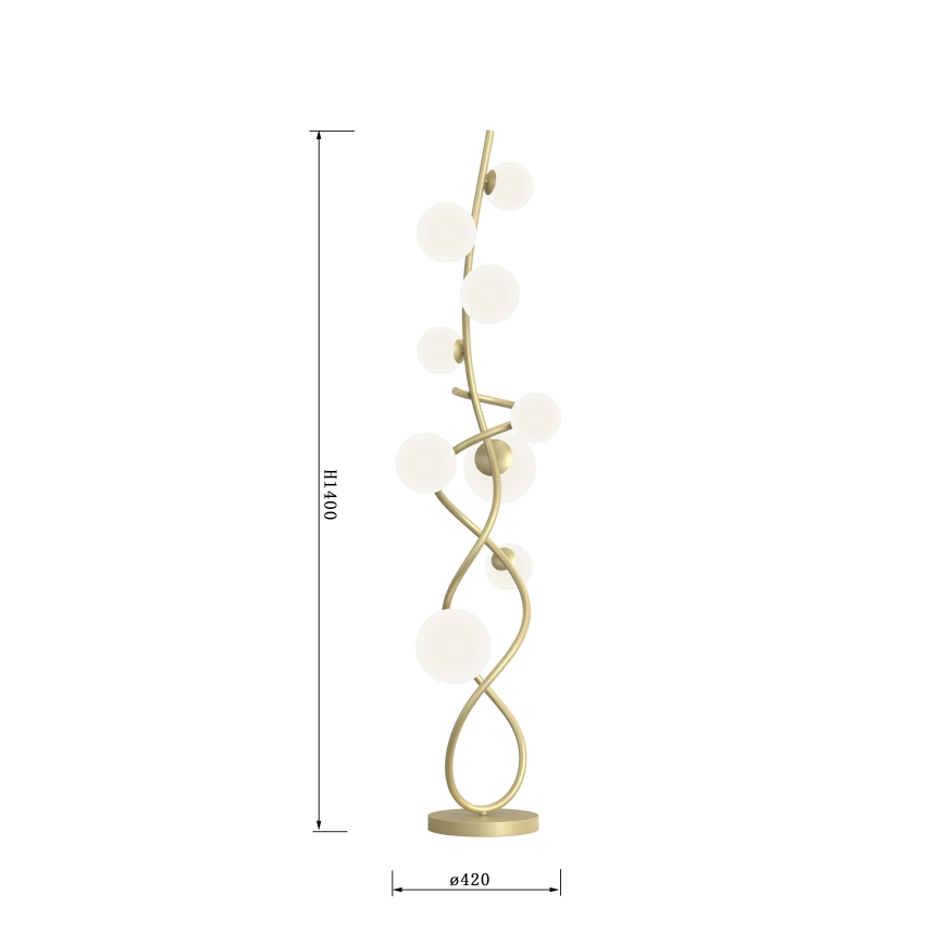 Wofi 3014-901 - LED golvlampa NANCY 9xG9/3,5W/230V guld/vit