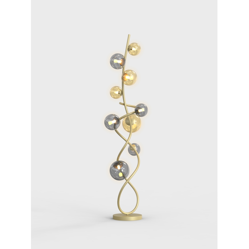 Wofi 3014-904 - LED golvlampa NANCY 9xG9/3,5W/230V guld/grå