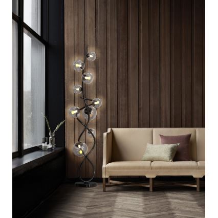Wofi 3014-905 - LED golvlampa NANCY 9xG9/3,5W/230V svart krom