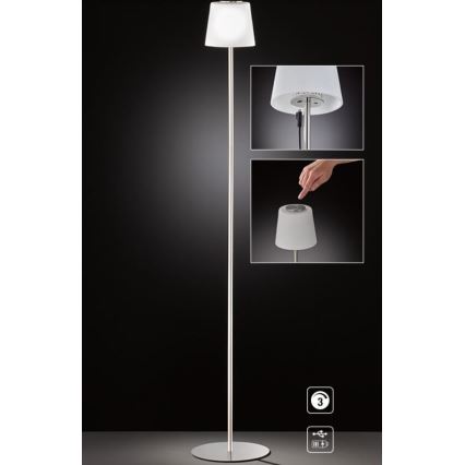 Wofi 3015.01.64.9000 - LED Ljusreglerad beröring golvlampa GENK LED/2W/5V 2000 mAh