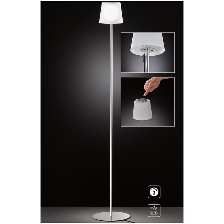 Wofi 3015.01.64.9000 - LED Ljusreglerad beröring golvlampa GENK LED/2W/5V 2000 mAh