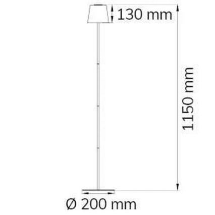 Wofi 3015.01.64.9000 - LED Ljusreglerad beröring golvlampa GENK LED/2W/5V 2000 mAh