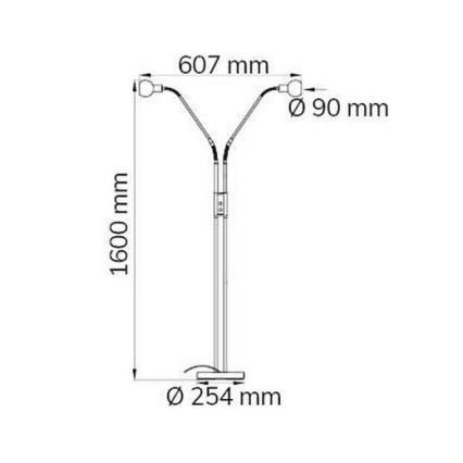 Wofi 307102640000 - LED Dimbar golvlampa NOIS 2xLED/5W/230V