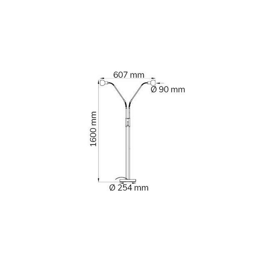 Wofi 307102640000 - LED Dimbar golvlampa NOIS 2xLED/5W/230V