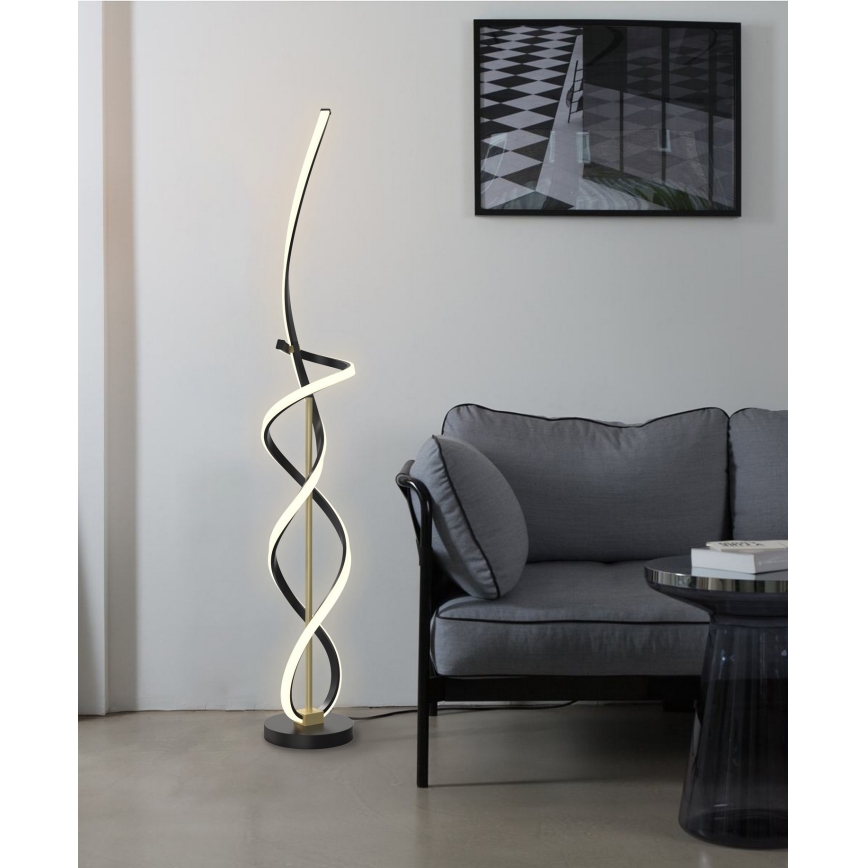 Wofi 3134-104 - LED Dimbar golvlampa INDIGO LED/31W/230V svart/guld