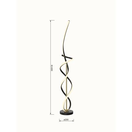 Wofi 3134-104 - LED Dimbar golvlampa INDIGO LED/31W/230V svart/guld