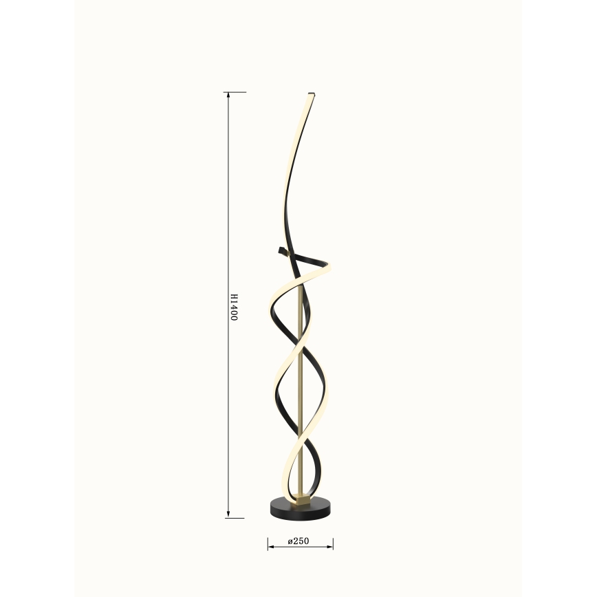 Wofi 3134-104 - LED Dimbar golvlampa INDIGO LED/31W/230V svart/guld