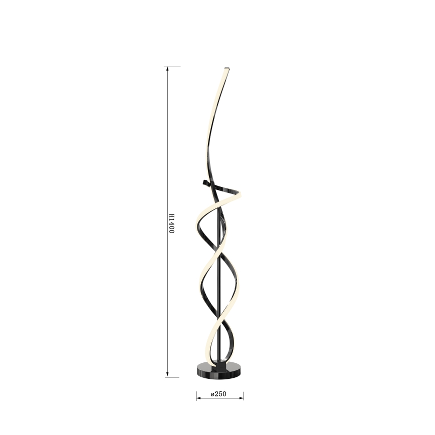 Wofi 3134-105 - LED Dimbar golvlampa INDIGO LED/31W/230V svart krom