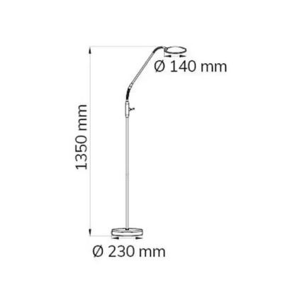 Wofi 3446.01.54.7000 - LED Dimbar golvlampa ORTA LED/12W/230V skinande krom