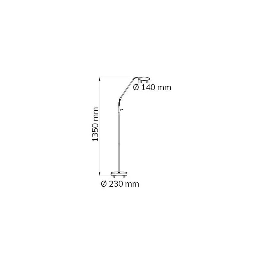 Wofi 3446.01.54.7000 - LED Dimbar golvlampa ORTA LED/12W/230V skinande krom
