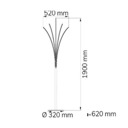 Wofi 3557.05.01.0000 - LED Dimbar golvlampa BENETT LED/24W/230V