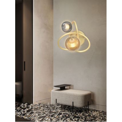 Wofi 4015-204 - LED väggbelysning METZ 2xG9/3,5W/230V guld/grå