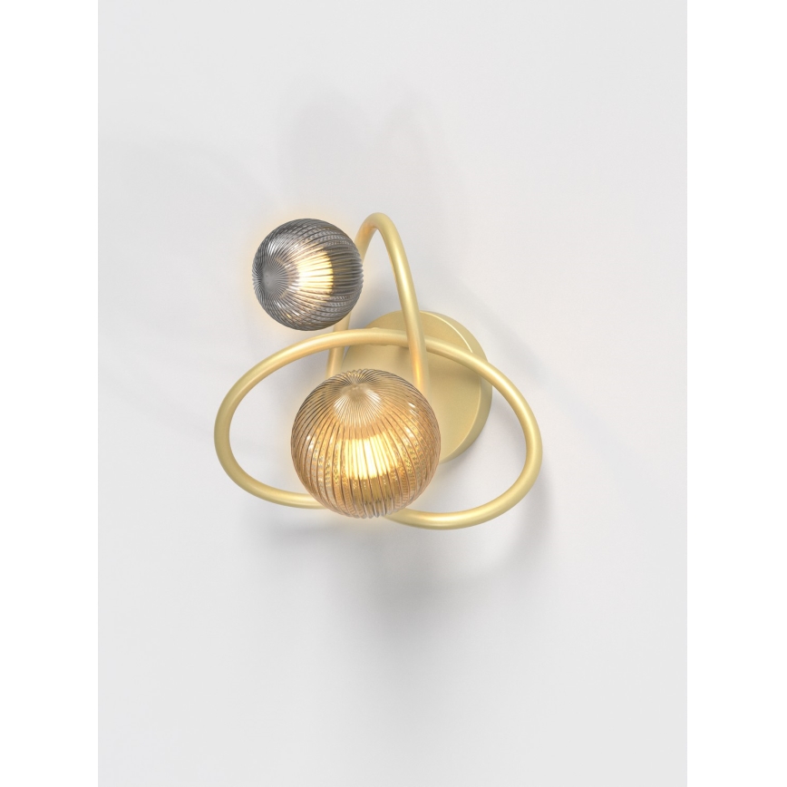 Wofi 4015-204 - LED väggbelysning METZ 2xG9/3,5W/230V guld/grå