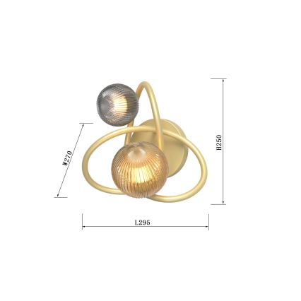 Wofi 4015-204 - LED väggbelysning METZ 2xG9/3,5W/230V guld/grå