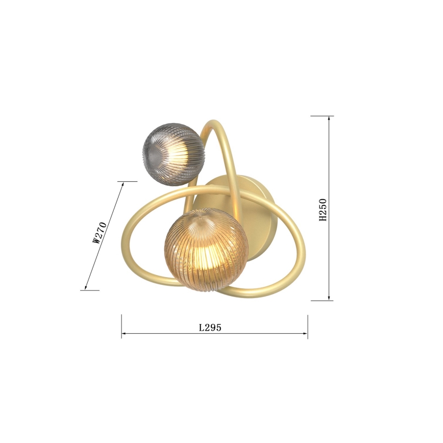 Wofi 4015-204 - LED väggbelysning METZ 2xG9/3,5W/230V guld/grå