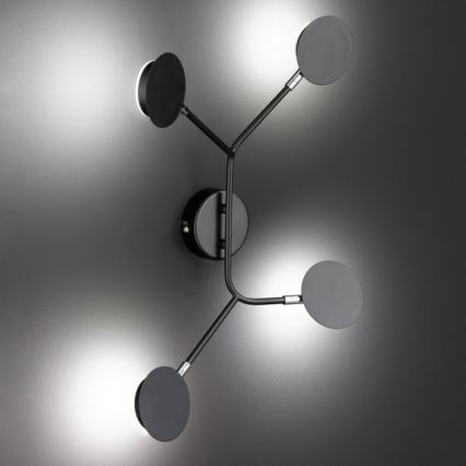 Wofi 446604109000 - LED väggbelysning BELIZE 4xLED/5W/230V 3000K svart