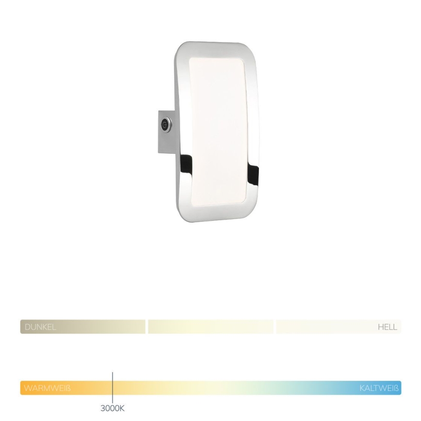 Wofi 4526.01.01.6000 - LED ljusreglerad vägglampa SAGA LED/8W/230V
