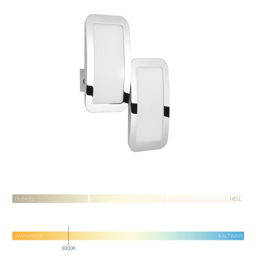 Wofi 4526.02.01.6000 - KIT 2x LED ljusreglerad vägglampa SAGA LED/8W/230V