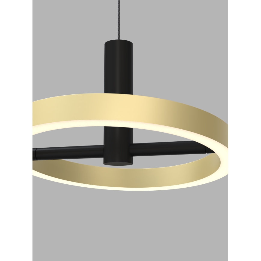 Wofi 5016-304 - LED ljusreglerad ljuskrona på textilsladd BREST LED/26W/230V svart/guld