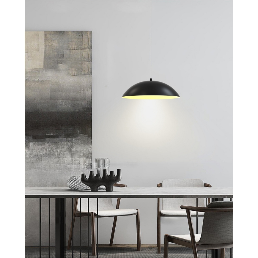 Wofi 6001-104 - LED ljusreglerad ljuskrona på textilsladd ROSCOFF LED/19W/230V svart/guld