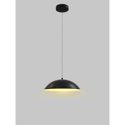 Wofi 6001-104 - LED ljusreglerad ljuskrona på textilsladd ROSCOFF LED/19W/230V svart/guld