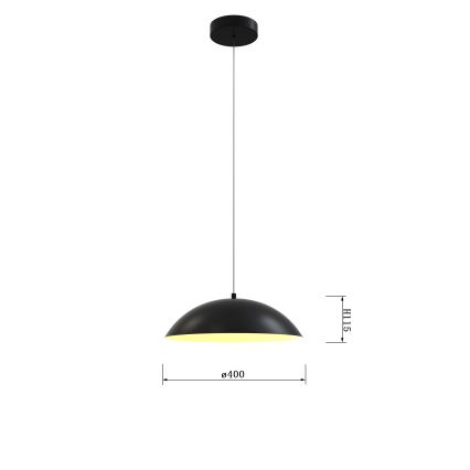 Wofi 6001-104 - LED ljusreglerad ljuskrona på textilsladd ROSCOFF LED/19W/230V svart/guld