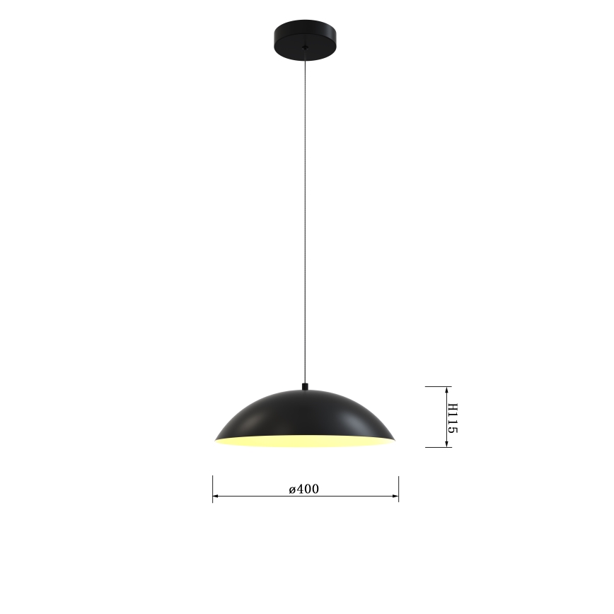 Wofi 6001-104 - LED ljusreglerad ljuskrona på textilsladd ROSCOFF LED/19W/230V svart/guld