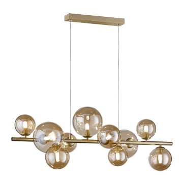 Wofi 6014.10.14.9000 - LED ljuskrona med textilsladd VILLA 10xG9/3W/230V guld