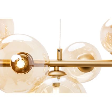 Wofi 6014.10.14.9000 - LED ljuskrona med textilsladd VILLA 10xG9/3W/230V guld