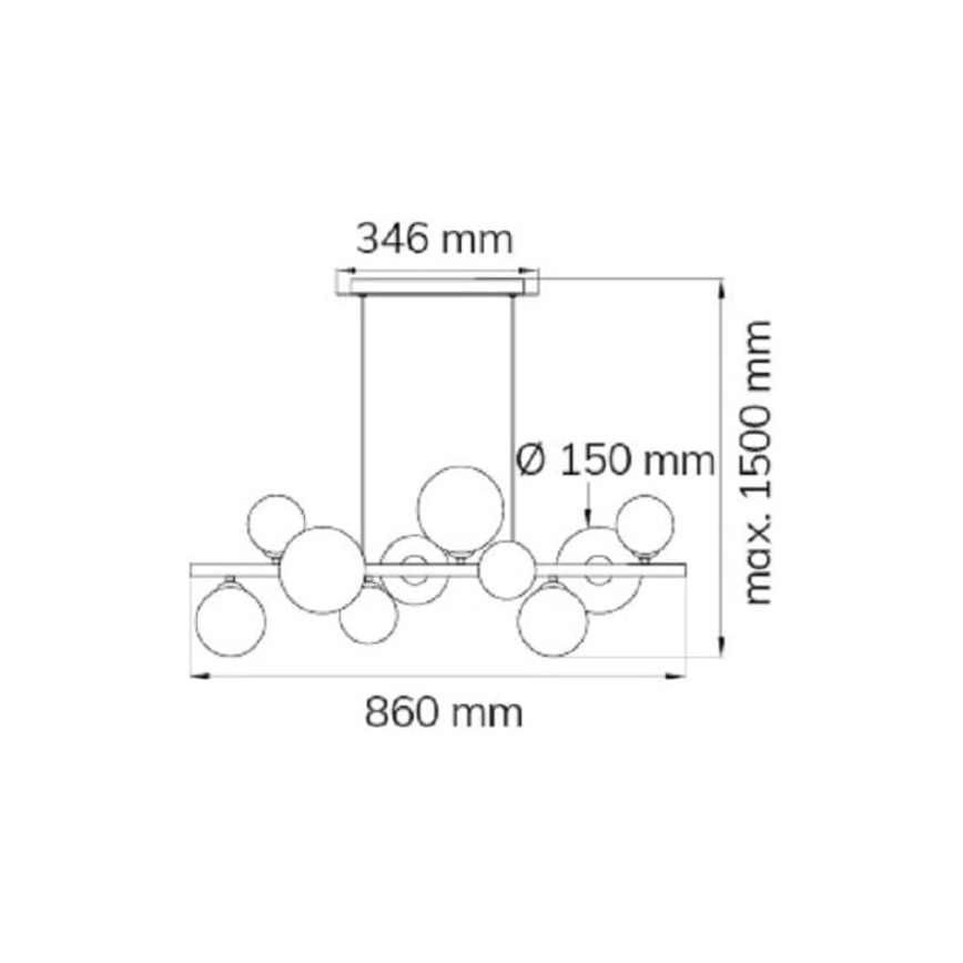 Wofi 6014.10.24.9000 - LED ljuskrona med textilsladd VILLA 10xG9/3W/230V svart/skinande krom