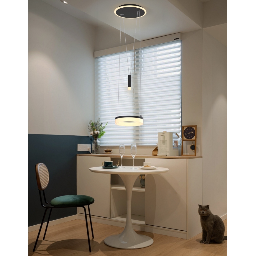 Wofi 6054-302 - LED ljusreglerad ljuskrona på textilsladd JESSE LED/15,5W/230V svart