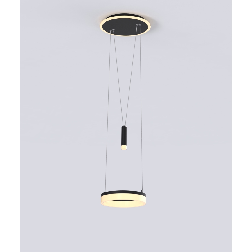 Wofi 6054-302 - LED ljusreglerad ljuskrona på textilsladd JESSE LED/15,5W/230V svart