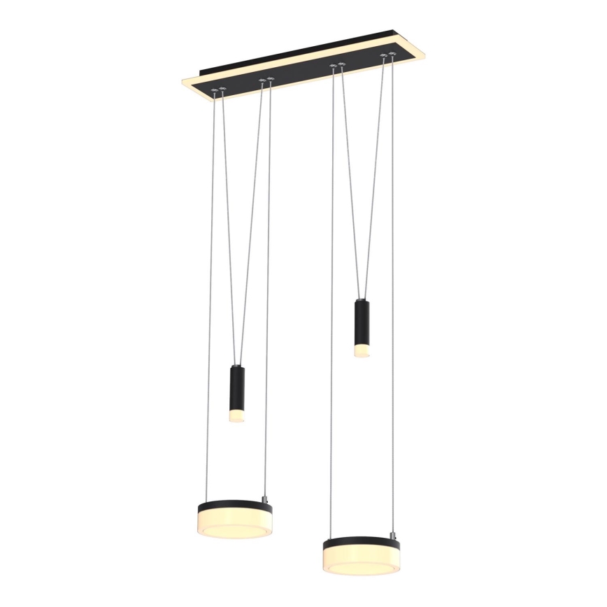 Wofi 6054-502 - LED ljusreglerad ljuskrona på textilsladd JESSE LED/21W/230V svart