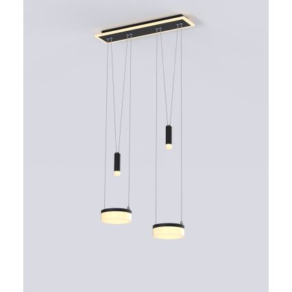 Wofi 6054-502 - LED ljusreglerad ljuskrona på textilsladd JESSE LED/21W/230V svart