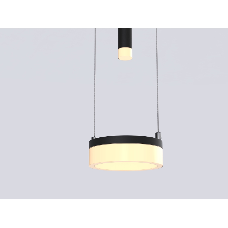 Wofi 6054-502 - LED ljusreglerad ljuskrona på textilsladd JESSE LED/21W/230V svart