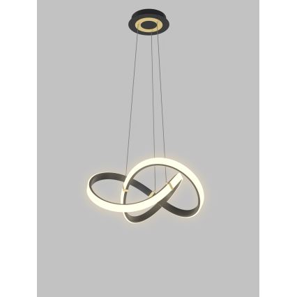 Wofi 6134-104 - LED ljusreglerad ljuskrona på textilsladd INDIGO LED/44W/230V svart/guld