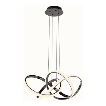 Wofi 6134-105L - LED ljusreglerad ljuskrona på textilsladd INDIGO LED/50W/230V svart/skinande krom