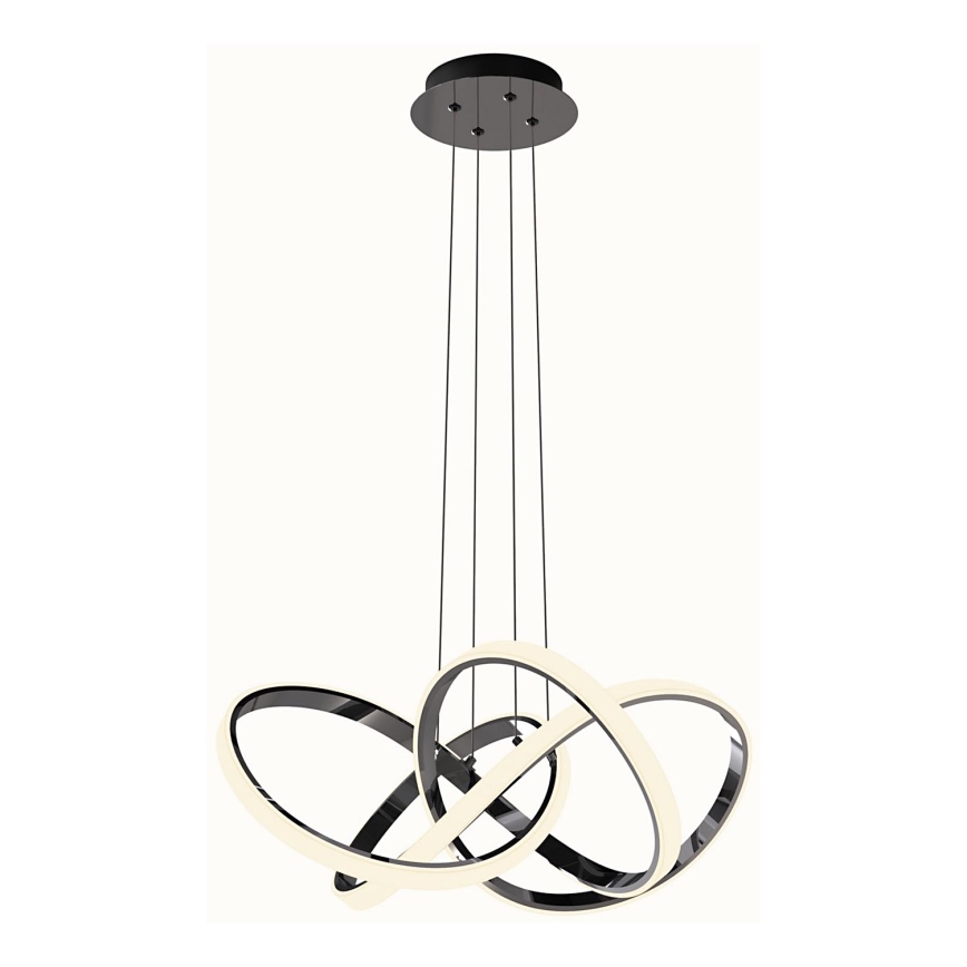 Wofi 6134-105L - LED ljusreglerad ljuskrona på textilsladd INDIGO LED/50W/230V svart/skinande krom