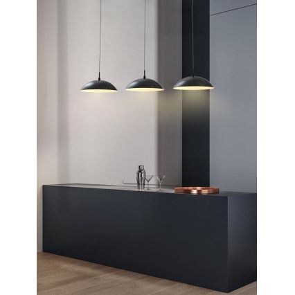 Wofi 7001-304 - LED ljusreglerad ljuskrona på textilsladd ROSCOFF LED/29W/230V svart/guld
